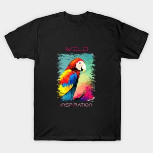 Parrot Bird Wild Nature Animal Colors Art Painting T-Shirt